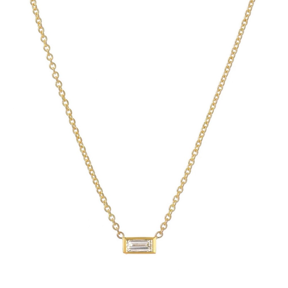 Zoe Lev Diamond Baguette 14k Necklace